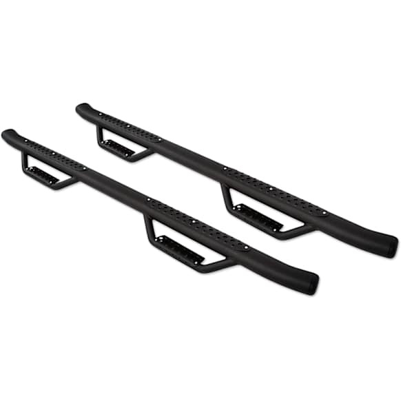D44048T Dominator D4 Dual-Step Series Nerf Bars Powdercoated Textured Black, Covers Cab Length - Set of 2