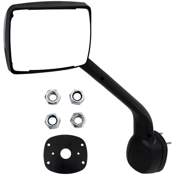 Driver Side Hood Mirror, Manual Adjust, Non-Heated, Non-Folding, Chrome, Round
