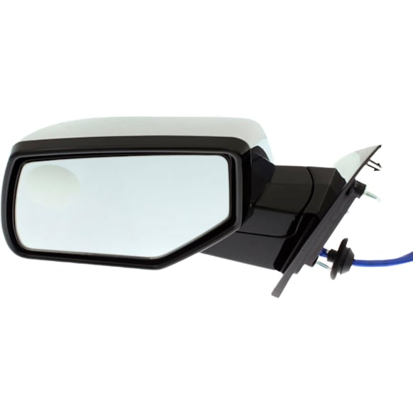 Driver Side Mirror, Power, Manual Folding, Heated, Chrome, No Signal Light, No Memory, No Puddle Light, No Auto-Dimming, With Blind Spot Glass