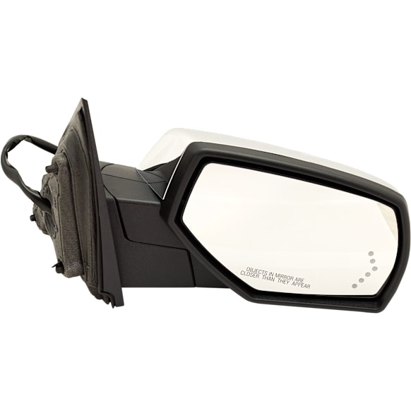 Passenger Side Mirror, Power Adjust, Heated, Power Folding, With 1 Chrome and 1 Paintable Cap, In-glass Signal Light, With Memory, With Puddle Light, No Auto-Dimming, No Blind Spot Feature