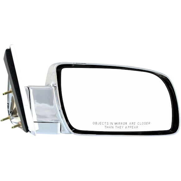 Passenger Side Mirror, Manual Adjust, Manual Folding, Non-Heated, Chrome, No Signal Light, No Memory, No Puddle Light, No Auto-Dimming, No Blind Spot Feature