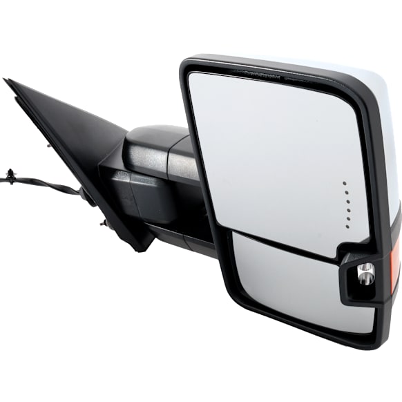2016 Chevrolet Silverado 1500 LTZ - Passenger Side Towing Mirror, Power Adjust, Heated, Chrome, Power Folding, In-glass Signal Light, No Blind Spot Feature, With Memory, No Puddle Light, No Auto-Dimming