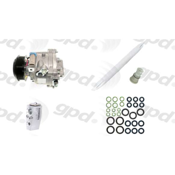 9611256 A/C Compressor Kit, Includes (1) A/C Compressor, (1) A/C Receiver Drier, (1) A/C Orifice Tube, (1) A/C O-Ring and Gasket Seal Kit