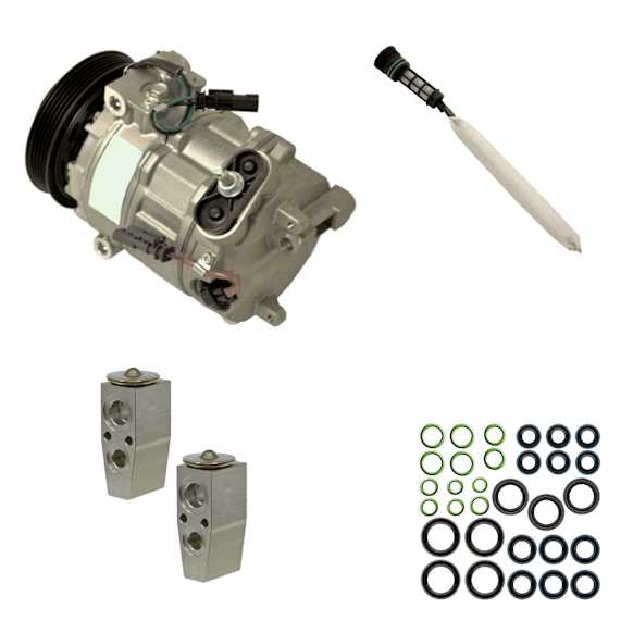2014 Buick Regal - 4-Piece Kit A/C Compressor, 5 Groove; Front Exp Valve 31188; Acum/Drier 111928; O-Ring Seal Kit 1321337; 6513010; Cvc, With Clutch, 5-Groove Pulley, 2.0L 4Cyl