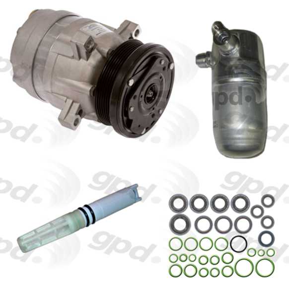 1999 Pontiac Grand Prix - 4-Piece Kit A/C Compressor,  Groove; V5; Acum/ Drier 141130; Oring Seal Kit 132122; Front Exp Valve 3411255; 511398, With Clutch, 6-Groove Pulley, 3.8L 6Cyl