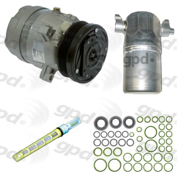 9611764 A/C Compressor Kit, Includes (1) A/C Compressor, (1) A/C Accumulator, (1) A/C Orifice Tube, (1) A/C O-Ring and Gasket Seal Kit