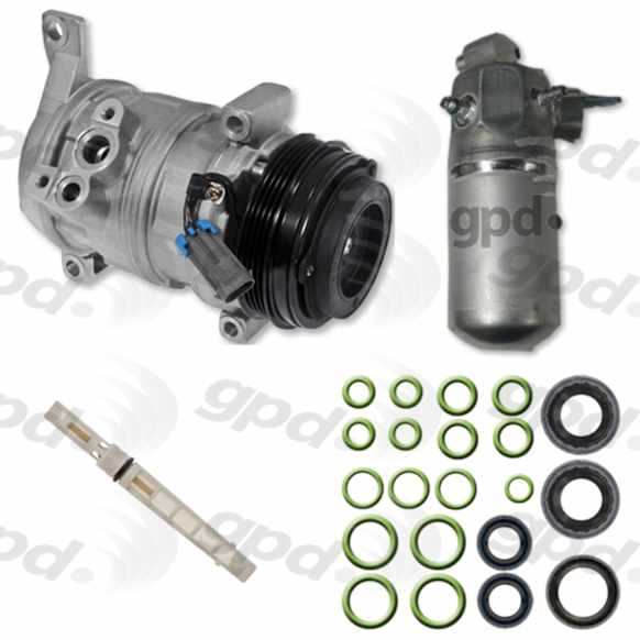 9611820 GPD A/C Compressor Kit, With Clutch, 4-Groove Pulley, 8 Cyl., 4.8/5.3/6.0L Engine, includes A/C Accumulator, A/C Orifice Tube, and A/C O-Ring and Gasket Seal Kit