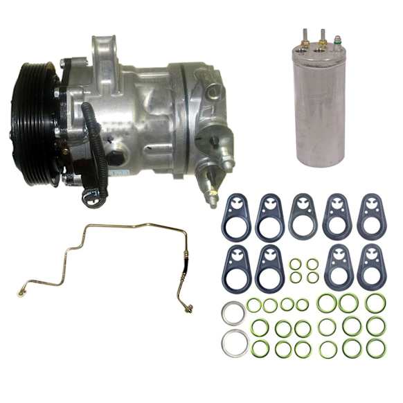 9621604 A/C Compressor Kit, Includes (1) A/C Compressor, (1) A/C Accumulator, (1) A/C Discharge and Liquid Line, (1) A/C O-Ring and Gasket Seal Kit