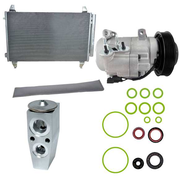 2014 Acura MDX - 4-Piece Kit A/C Compressor,  Groove; Front Exp Valve 3411592; O-Ring Seal Kit 132138; 513120; Condenser 4277C; A10Hf20, With Clutch, 6-Groove Pulley, 3.5L 6Cyl