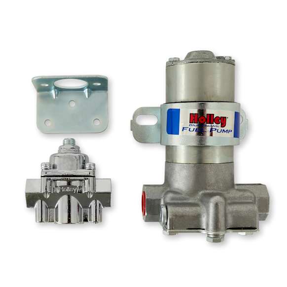 12-802-1 Universal, 110 GPH Blue Electric Fuel Pump With Regulator, Street/Strip Carbureted Applications Gasoline Only