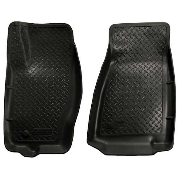 30611 Front Row Classic Style Series Molded Floor Liner, Black Made of Rubberized Thermoplastic Elastomer