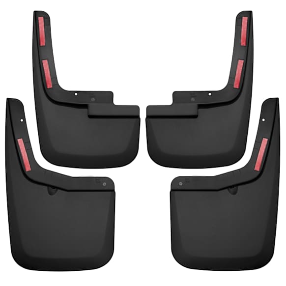 2019 Ford F-150 - Front and Rear, Driver and Passenger Side Mud Flaps, Fits Models with Factory Fender Flares, For Vehicles with OEM Fender Flares, Black, Plastic