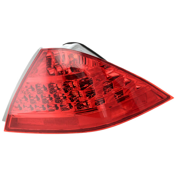 Passenger Side, Outer Tail Light, without Bulb, Halogen, Red Lens, Sedan