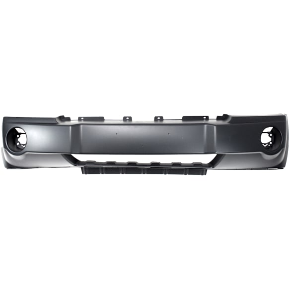 Front Primed Bumper Cover, Except SRT-8 Model, With Molding Holes and Fog Light Holes, Without Parking Aid Sensor Holes