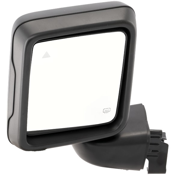 Driver Side Mirror, Power Adjust, Heated, Manual Folding, Textured Black, No Signal Light, No Memory, No Puddle Light, No Auto-Dimming, With Blind Spot Detection in Glass