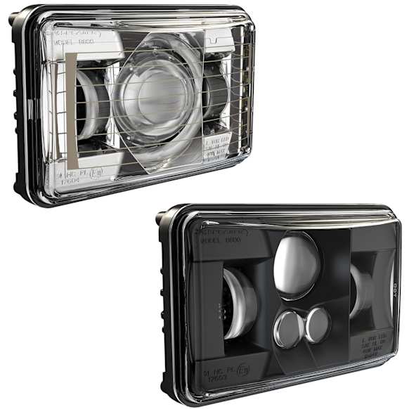 0551771 Driver or Passenger Side LED Headlight, With bulb(s), Clear Lens, Chrome Interior, Model 8800 Evolution 2 Series