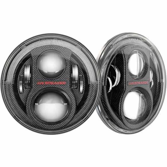 JW Speaker 0553973 Jeep JK LED Headlights, Carbon Fiber Bezel, Model 8700 Evolution J2 Series, DOT Compliant, Set of 2