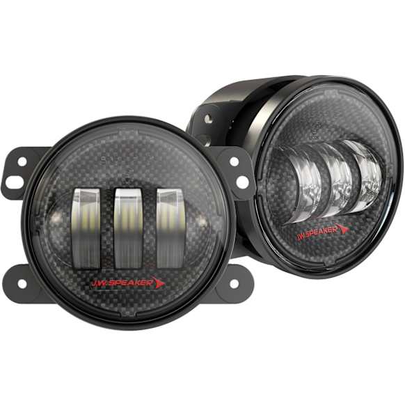 JW Speaker 0554413 Jeep JK LED Fog Lights, Carbon Fiber Inner Bezel, SAE Compliant, Set of 2