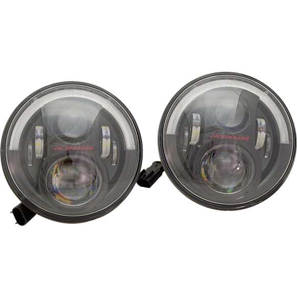 JW Speaker 0554543 Jeep JK LED Headlights, Black Bezel, Model 8700 Evolution J2 Series, DOT Compliant, Set of 2