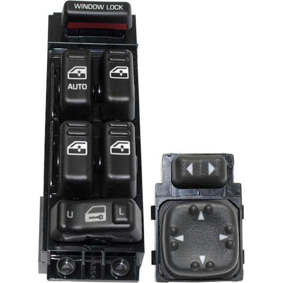Front, Driver Side Window Switch Kit, Black, 6-Button