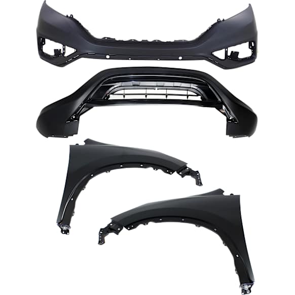 2015 Honda CR-V EX-L - 4-Piece Kit Front, Upper and Lower Upper - Primed, Lower - Textured Bumper Cover,  Includes (2) Bumper Cover and (2) Fender