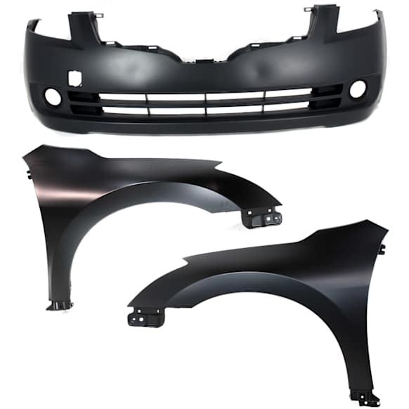 2009 Nissan Altima - 3-Piece Kit Front, Driver and Passenger Side Fender, 4-Door, Sedan,  Includes (1) Bumper Cover and (2) Fender