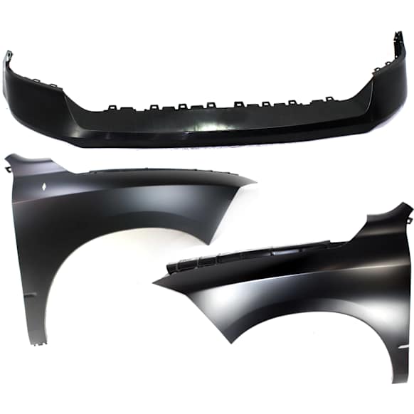 3-Piece Kit, Front, Driver and Passenger Side Fender, Includes (1) Bumper Cover and (2) Fender