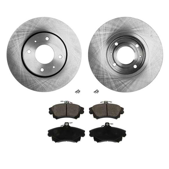 Front Brake Disc and Pad Kit, Plain Surface 4 Lugs 280.92 mm Organic Pro-Line Series
