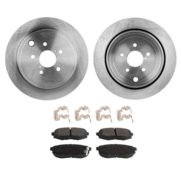 Rear Brake Disc and Pad Kit, Plain Surface 5 Lugs Organic Pro-Line Series