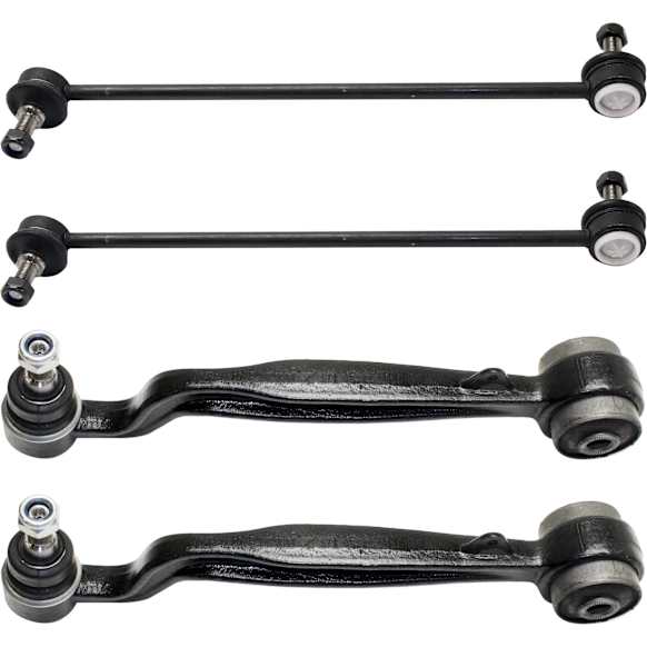 4-Piece Kit Front, Driver and Passenger Side, Lower, Frontward Control Arm, includes Sway Bar Links