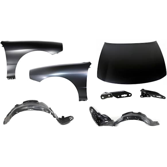 2001 Acura Integra - 7-Piece Kit Factory Style Hood, Steel, Primed,  Includes (2) Fender, (2) Fender Liner, (1) Hood, and (2) Hood Hinge