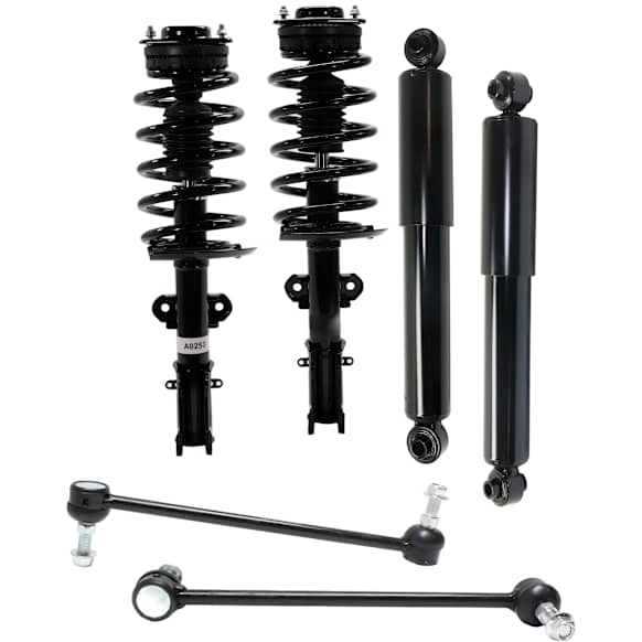2013 Dodge Grand Caravan - 6-Piece Kit Driver and Passenger Side Suspension Kit, For Models Without Load Levelling Suspension,  Includes (2) Fully Loaded Strut, (2) Shock, and (2) Sway Bar Link