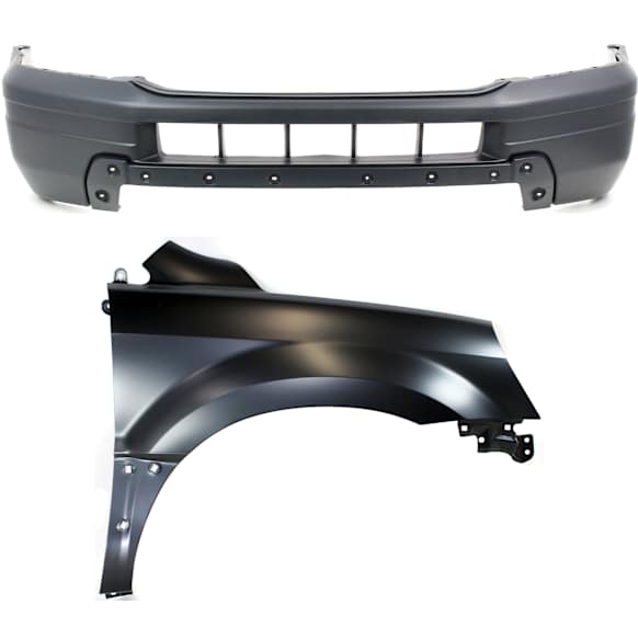 2003 Honda Pilot - 2-Piece Kit Front Primed Bumper Cover,  Includes (1) Bumper Cover and (1) Fender