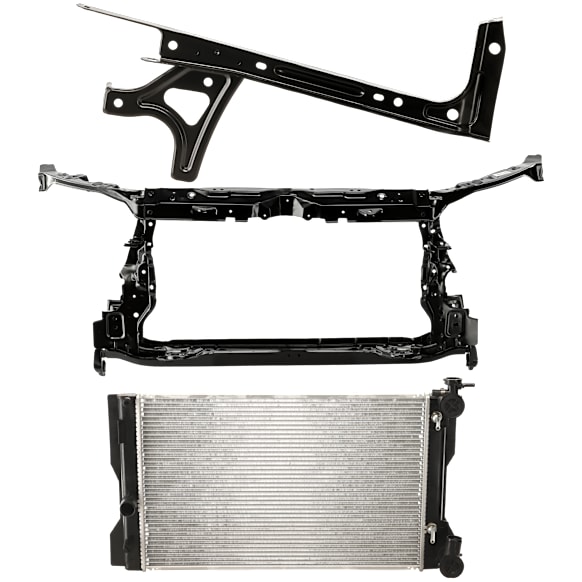 2014-2016 Toyota Corolla - 3-Piece Kit Radiator, 4-Speed, Automatic Transaxle, 1.8L, includes (2) Radiator Support and (1) Radiator