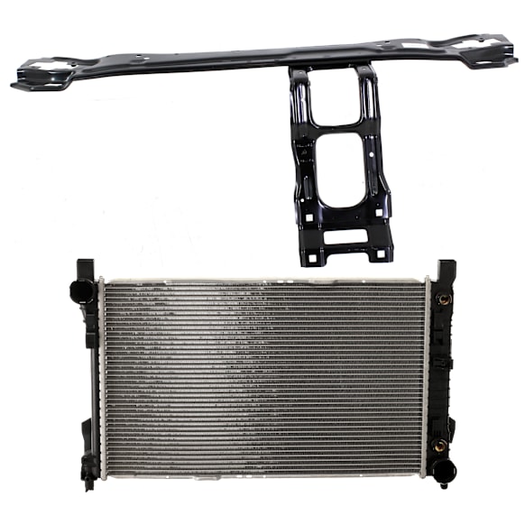 2-Piece Kit Radiator, 4 Cyl 1.8L, includes (1) Radiator and (1) Radiator Support