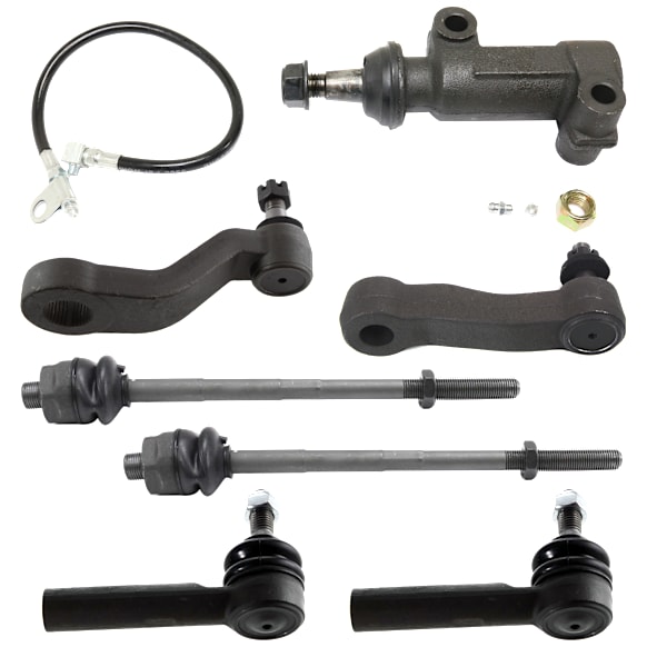 2003 GMC Sierra 2500 - 7-Piece Kit Front Suspension Kit, 18 (mm) Thread at Centerlink, With 3 Groove Spline,  Includes (4) Tie Rod End, (1) Idler Arm, (1) Idler Arm Bracket, and (1) Pitman Arm