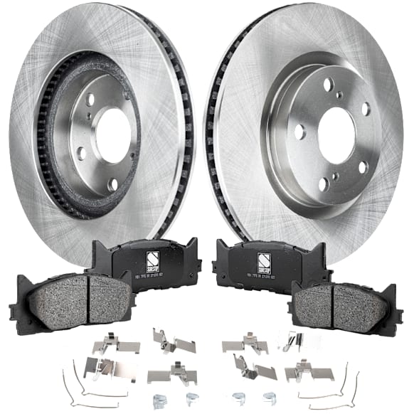 2012 Toyota Camry L - 2-Wheel Set Front Brake Disc and Pad Kit, Plain Surface, 5 Lugs, 295.91 mm, Ceramic, 2.5L 4Cyl, Pro-Line Series  Includes (2) Disc and (1) Pad Set