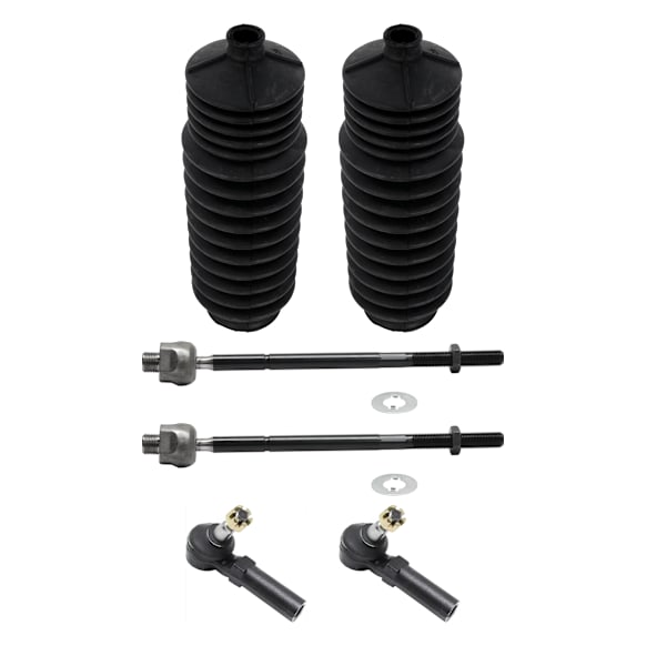 6-Piece Kit Front Steering Rack Boot, Includes (2) Steering Rack Boot and (4) Tie Rod End
