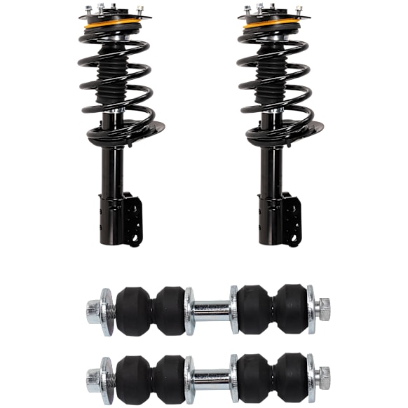 2016 Chevrolet Impala Limited - 4-Piece Kit Front, Driver and Passenger Side Fully Loaded Strut, 9th Generation, Old Body, Except Police/Taxi Packages,  Includes (2) Shock Absorber and Strut Assembly and (2) Sway Bar Link