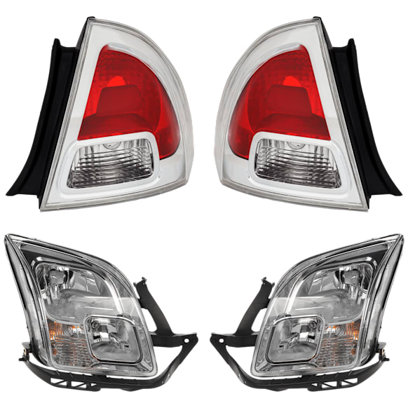 2006-2009 Ford Fusion - 4-Piece Kit Driver and Passenger Side Headlight, Includes (2) Headlight and (2) Tail Light
