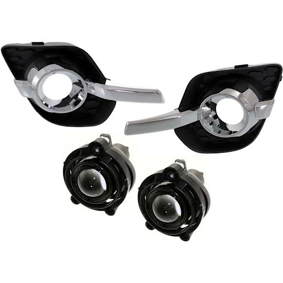 2010 Chevrolet Equinox - 4-Piece Kit Front, Driver and Passenger Side Halogen Fog Light, With bulb(s), OE Replacement  Includes (2) Fog Light and (2) Fog Light Trim