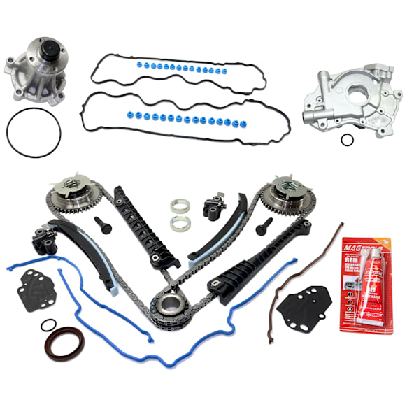 2005-2006 Ford F-250 Super Duty - 4-Piece Kit Timing Chain, includes Oil Pump, Valve Cover Gasket, and Water Pump