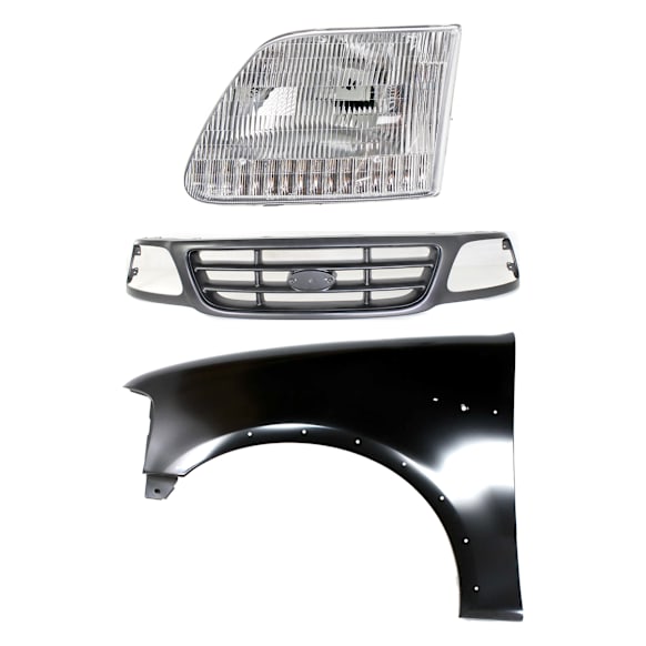 3-Piece Kit, Grille Painted Gray, For Models Without STX Edition, Includes (1) Fender, (1) Grille, and (1) Headlight