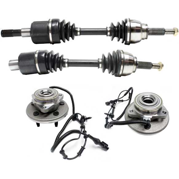 2003 Lincoln Aviator - 4-Piece Kit Front, Driver and Passenger Side Suspension Kit, All Wheel Drive, Includes (2) Axle Assembly and (2) Wheel Hub