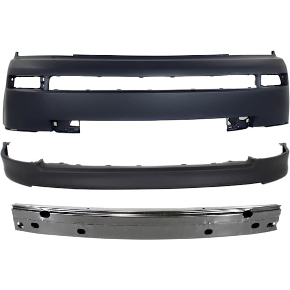 2004 Scion xB - 3-Piece Kit Front Primed Bumper Cover,  Includes (1) Bumper Cover, (1) Bumper Reinforcement, and (1) Valance