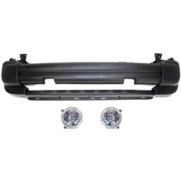 2007 Jeep Liberty - 3-Piece Kit Front Textured Bumper Cover, Sport Utility,  Includes (1) Bumper Cover and (2) Headlight