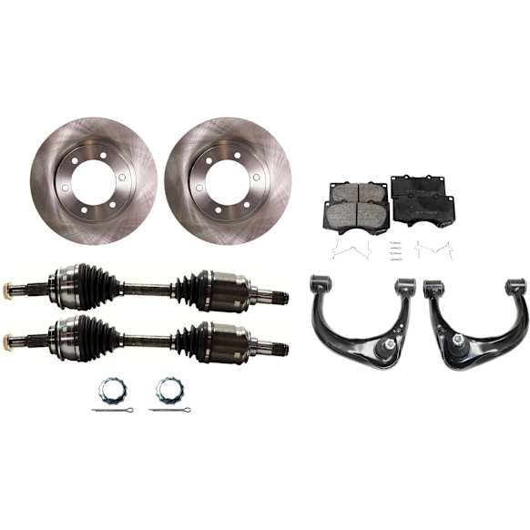 2007 Toyota FJ Cruiser TRD Special Edition - 7-Piece Kit Axle Assembly, With Standard Neoprene Outboard Boot, New, 4WD, 4.0L 6Cyl Includes (2) Axle Assembly, (2) Brake Disc, (1) Brake Pad Set, and (2) Control Arm