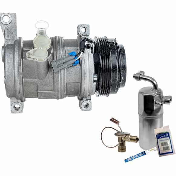 2015 GMC Savana 2500 - 2-Piece Kit A/C Compressor Kit, 6.0L 8Cyl, Without Rear A/C, Two Bolts to mount the Hoses, With Clutch, 4-Groove Pulley,  Includes (1) A/C Compressor and (1) A/C Service Kit (A/C Accumulator, A/C Orifice Tube, and A/C O-Ring and Gasket Seal K