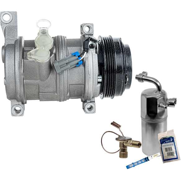 2012 Chevrolet Tahoe - 2-Piece Kit A/C Compressor Kit, 6.0L 8Cyl, w/ Rear A/C, 2 Bolts to mount the Hoses, With Clutch, 4-Groove Pulley