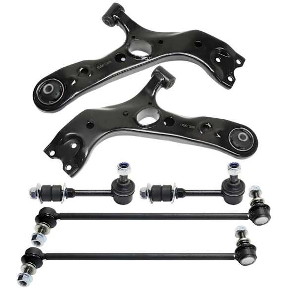 6-Piece Kit Front, Driver and Passenger Side, Lower Control Arm Kit, Includes (2) Control Arm and (4) Sway Bar Link